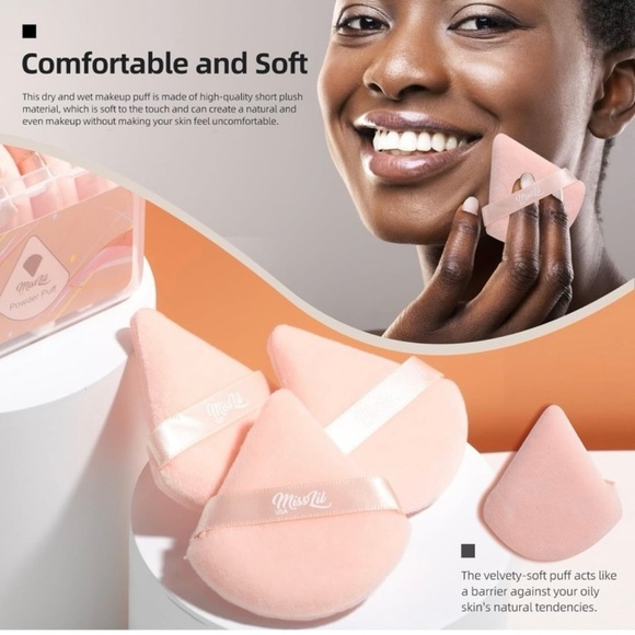 NIB Miss Lil 6-Piece Beige Powder Puff Make-up Set - Picture 8 of 9